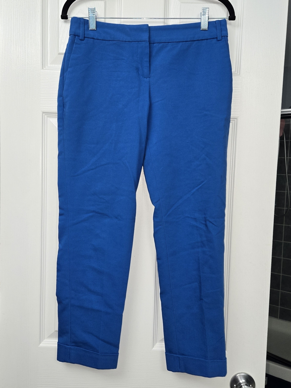 Express Editor Royal Blue Ankle Dress Pants Cuffed Hem Women's Size 2R
